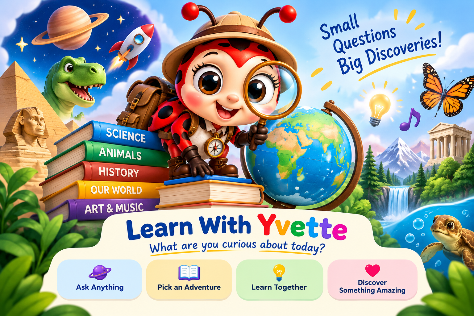 Yvette exploring a world of science, nature, history, art and discovery